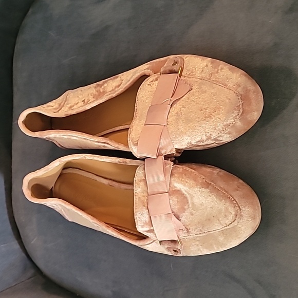 Pink Velvet Bow Loafer Shoes (8) - Picture 7 of 7